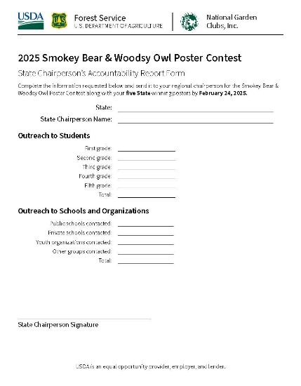 Picture of 2025 NGC Poster Contest - State Chairman Accountability Report Form