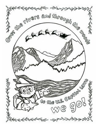 Picture of 2026 Nez Perce-Clearwater Capitol Christmas Tree Ornament Coloring Page #2, Digital Download.
